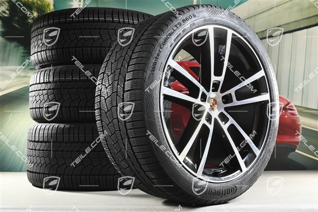 22-inch winter wheel set Sport Design, wheel rims 10J x 22 ET48 +11,5J x 22 ET61 + NEW Continental winter tyres 285/40 R22 + 315/35 R22, black high gloss