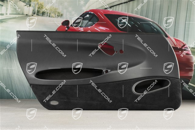 Tapicerka drzwi bez blendy airbaga, bez głośnika, skóropodobna, Czarna, GT3 RS (Strasse), L