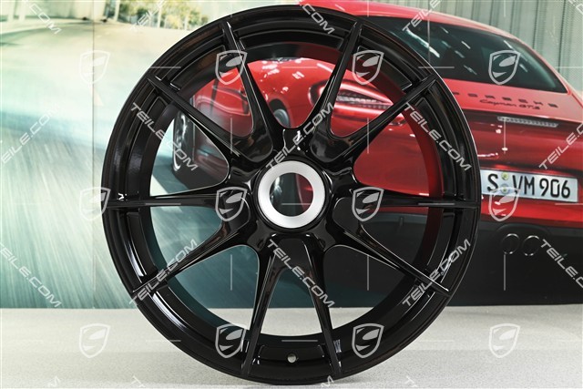19-inch GT3 II RS 4.0 / GT2 RS wheel set, black, front 9J x 19 ET47+ rear 12J x 19 ET48