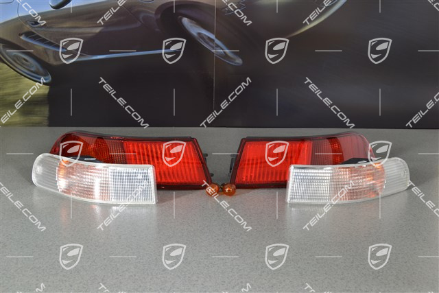 Rear lights red (L+R) + direction indicator light white (L+R), Satz (4 Teile)