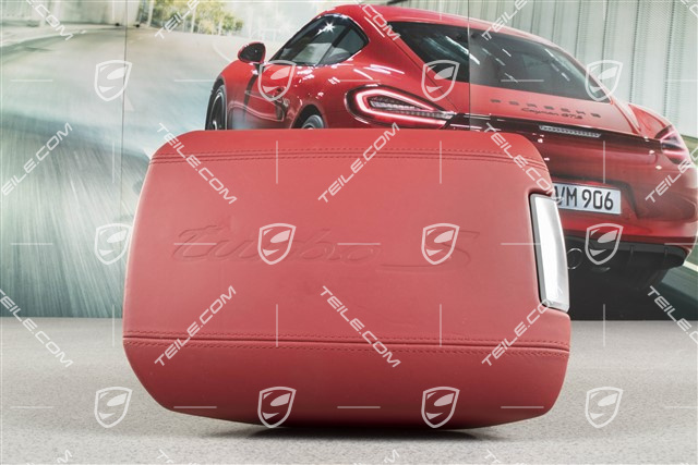 Armlehne, Mittelkonsole, Schriftzug Turbo S, Carrerarot