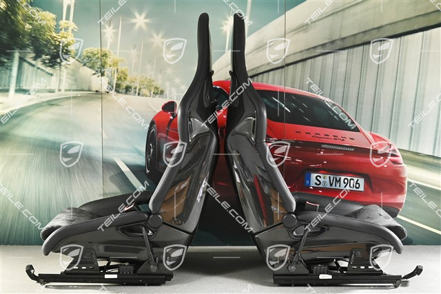 Sportschalensitze, klappbar, Leder/Alcantara, Schwarz, L+R