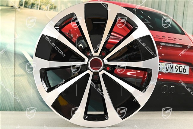 22" Macan Sport wheel rim, 9J x 22 ET29, black high gloss