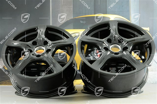 18" Panamera Felgensatz, 8J x 18 ET59 + 9J x 18 ET53, schwarz hochglanz
