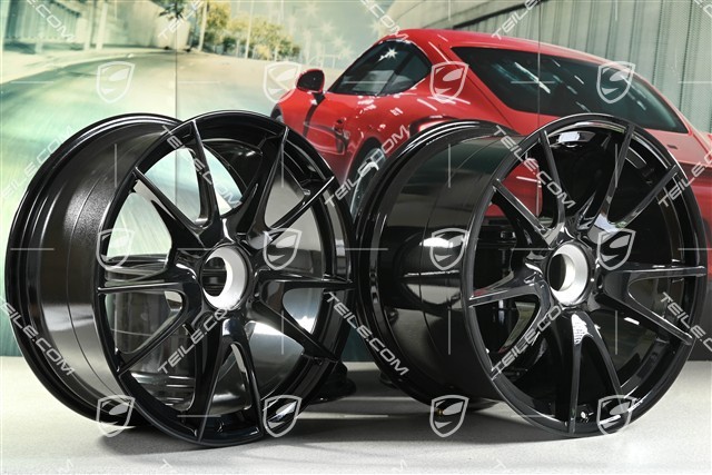 19-inch GT3 II RS 4.0 / GT2 RS wheel set, black, front 9J x 19 ET47+ rear 12J x 19 ET48