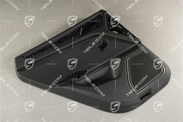 Tapicerka drzwi tylna, wersja bez rolety szyby, skóropodobna, Czarna, L