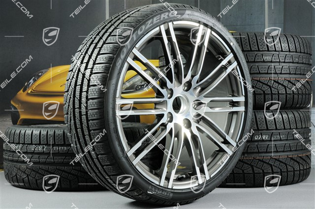 20" Komplet kół zimowych Turbo III, 8,5J x 20 ET51 + 11J x 20 ET70 + NOWE opony zimowe Pirelli 245/35 ZR20 + 295/30 ZR20, bez czujników ciśnienia RDK