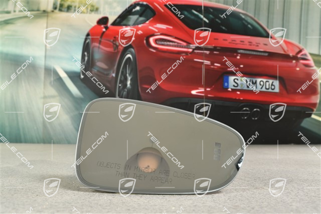 Szkło lusterka drzwi, wypukłe, ściemniane, Asystent zmiany pasa ruchu, R