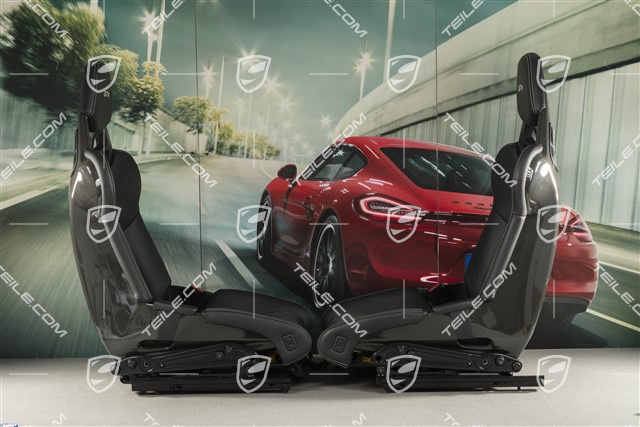 Schalensitze, Carbon, Leder+Alcantara, Schwarz, Naht in Silber, GT4 Schriftzug, Satz, L+R