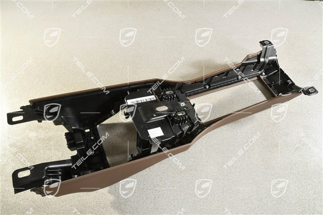 Konsola środkowa, skóra brązowa