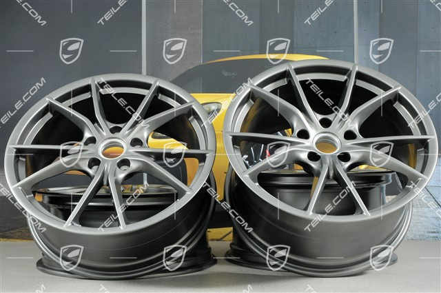 20" Felgensatz Carrera S IV, 8J x 20 ET57 + 10J x 20 ET45, Platinum-Seidenmatt