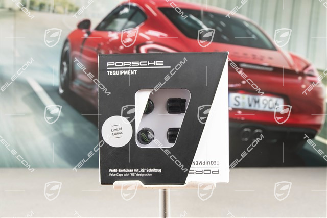 Ventilkappe, Schwarz, „RS“ Schriftzug in Lizardgrün, Satz für RDK-Sensoren