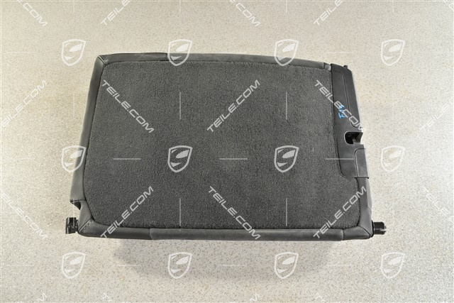 Cabrio / Targa GTS, Notsitzrückenlehne / Rücksitz / Rückenlehne, Hinten, Leder / Alcantara, Schwarz mit Rhodiumsilber Naht Faden, L