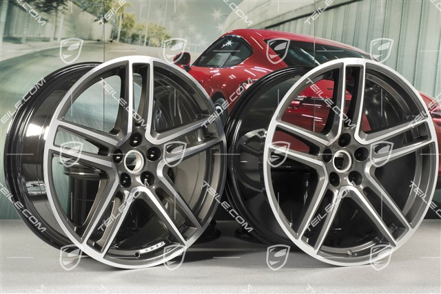 20" Felgensatz "Macan Turbo", 9J x 20 ET26 + 10J x 20 ET19, CMS, Titan