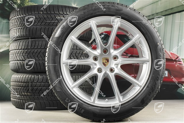 20" koła zimowe Cayenne COUPE Design, komplet, felgi 9J x 20 ET50 + 10,5J x 20 ET55 + NOWE opony zimowe Pirelli 275/45 R20 + 305/40 R20, z czujnikami ciśnienia