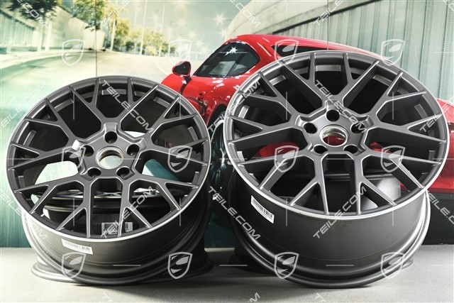 20+21-inch RS Spyder rims set, 8,5J x20 ET50 + 11,5J x 21 ET79, Darksilver