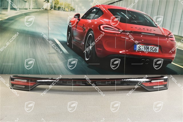 Blenda tylna środkowa z czarnym napisem