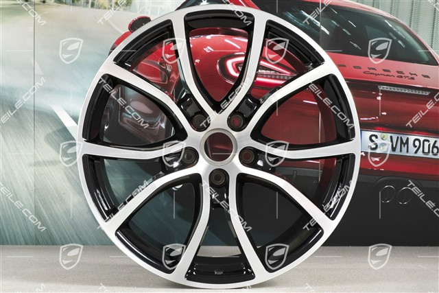 21" Felge Cayenne Exclusive Design, 11J x 21 ET49, Tiefschwarz Metallic