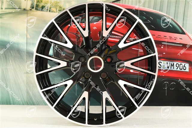 21" Felga Panamera Exclusiv Design, 9,5J x 21 ET71, czarny wysoki połysk