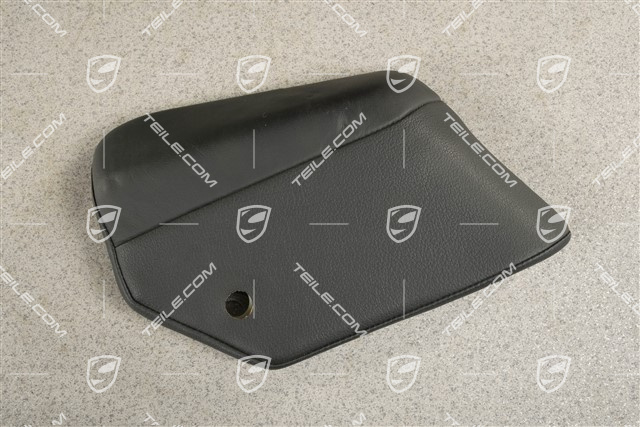 Rear seat cushion pad, Leather, Black, R