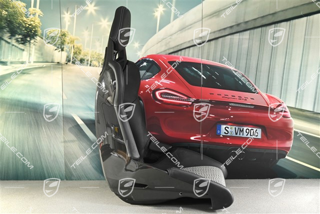 Fotel kubełkowy GT3RS / GT2RS, Carbon, skóra, czarny, bez szyn, L