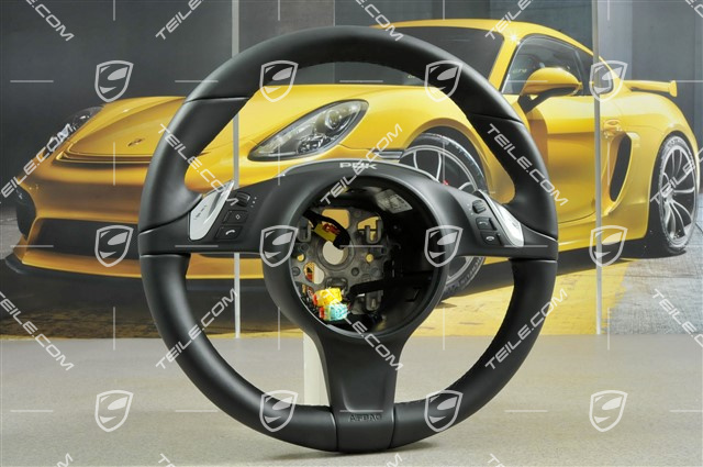 Steering wheel, multifunction, PDK, Sport-Chrono, smooth leather, black