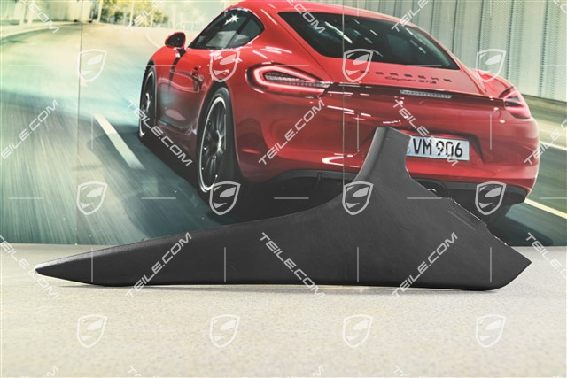 Side cover for centre tunnel, leather, black, R (damaged leather)