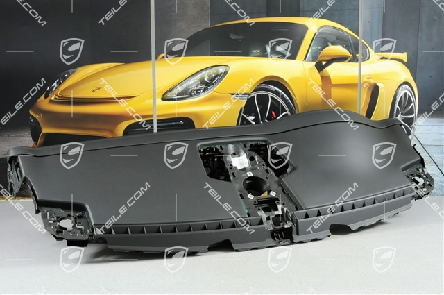 Konsola / deska rozdzielcza, skóra, czarna