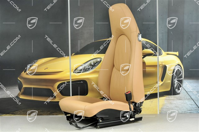 Fotel, regulowany manualnie, skóra, beżowe, R