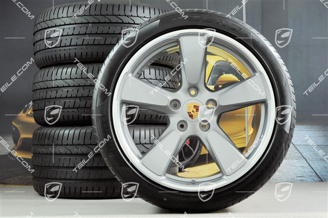 20" Sport Classic komplet kół letnich, GT-Silber m., felgi 9,5J x 20 ET65 + 11,5 x 20 ET63 + NOWE opony letnie 255/40 ZR20 + 295/35 ZR20, z czujn.ciśnienia