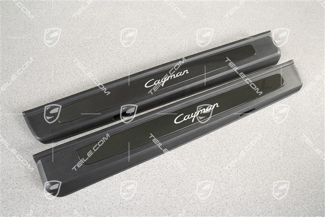 Listwy ozdobne progów wewnętrznych, bez podświetlenia, Carbon, "Cayman", zestaw, L+R