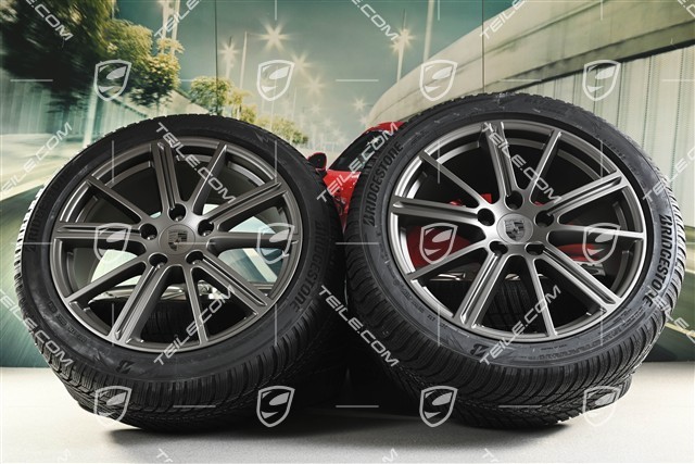 20-inch Panamera Turbo Winter wheel set, wheel rims 9,5J x 20 ET71 + 10,5J x 20 ET71 + NEW Bridgestone winter tyres 275/40 R20 + 315/35 R20, Turbonite