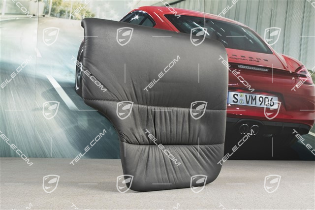 Back seat lower / cushion, Coupe/Targa, draped leather, black, L