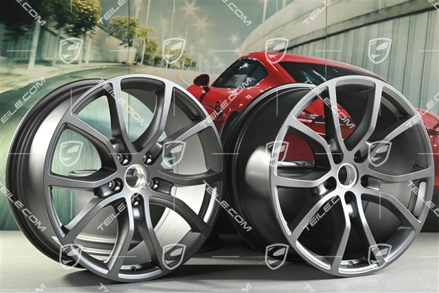21-inch wheel rim set Exclusive Design, 9,5J x 21 ET46 + 11J x 21 ET58, Vesuvius grey