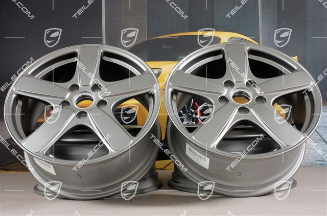 19" Felgensatz Cayenne Sport Classic II, 8,5J x 19 ET59, Platinum-Seidenmatt