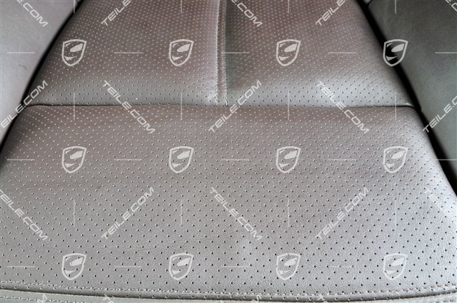 Fotele brązowa skóra, herb Porsche, regulowane elektrycznie, komplet (L+R)