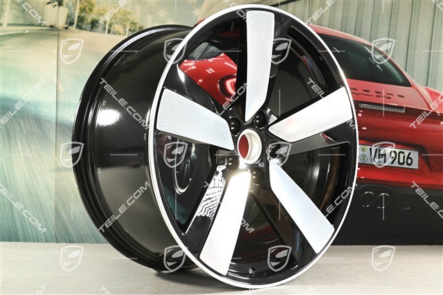22" felga Macan Sport, 11J x 22 ET47, czarna, polerowana