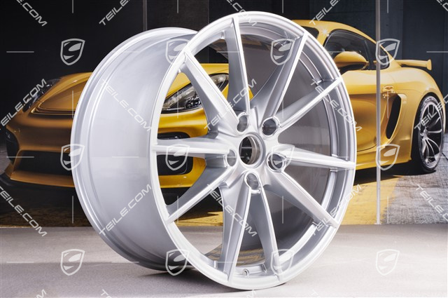 20"+21" Komplet felg Carrera S, 8,5J x 20 ET53 + 11J x 21 ET66, srebrny brilliant chrome