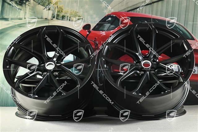 21" GT Design Felgensatz, 9,5J x 21 ET27 + 10J x 21 ET19, schwarz seidenmatt