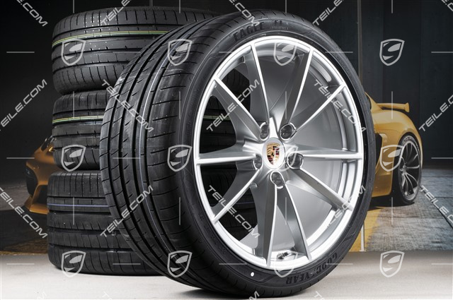 20"+21" Sommerräder Satz Carrera S, Felgen 8,5J x 20 ET53 + 11,5J x 21 ET67 + Sommerreifen 245/35 R20 + 305/30 R21, mit RDK-Sensoren