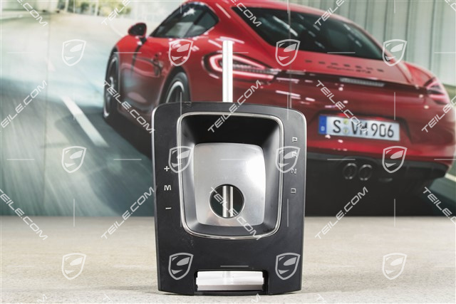 Zierleiste / Abdeckung, Schalthebel, PDK, Schwarz / Galvanosilber