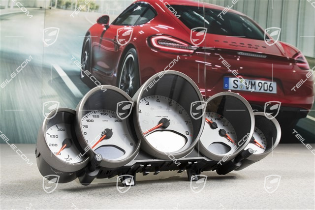 Kombiinstrument, 6-Gang Getriebe, Zifferblätter in Silber, USA