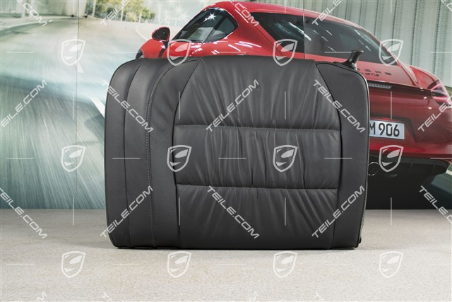 Back seat backrest, Draped leather, black, Coupe, L