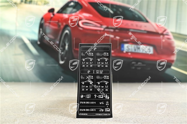 Naklejka informacyjna o ciśnieniu w oponach  / DIESEL S