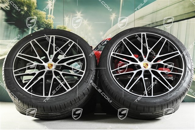 22-inch Cayenne Coupé RS Spyder Design summer wheel set, rims 10J x 22 ET48 + 11,5J x 22 ET52 + Pirelli P Zero summer tyres 285/40 R22 + 315/35 R22, with TPMS