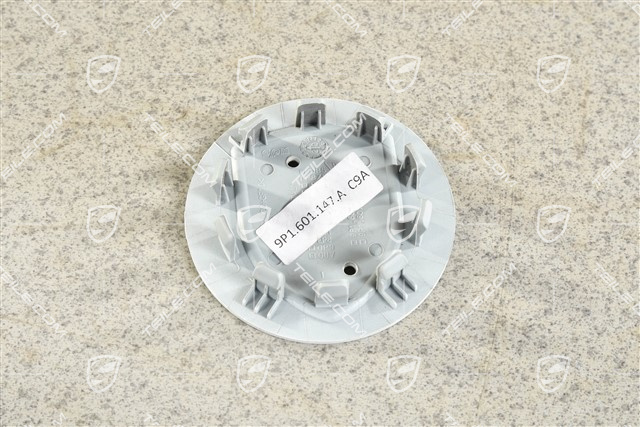 Radzierdeckel, konkav, farbiges Wappen, Weiss