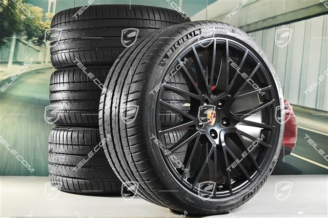 22" koła letnie Cayenne Coupé RS Spyder, komplet, felgi 10J x 22 ET48 + 11,5J x 22 ET52 + opony letnie Michelin 285/35 R22 + 315/30 R22, z czujnikami ciśnienia