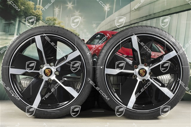 21" Exclusive Design summer wheel set, rims 9,5J x 21 ET60 + 11,5J x 21 ET66 + Goodyear summer tyres 265/35 R21 + 305/30 R21, black