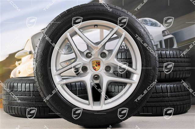 17" Komplet kół zimowych Boxster III, przednie felgi 7J x 17 ET55 + tylne 8,5J x 17 ET40 + opony 205/55 R17 + 235/50 ZR17, bez czujników RDK