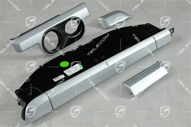 Set moulding, incl. support beverages, trim strip cupholder cover, painted, rhodium silver metallic Set moulding, incl. support beverages, trim strip cupholder cover, painted, rhodium silver metallic